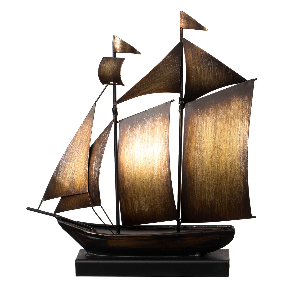 Home Décor Metal Sailboat Centerpiece Decor Tabletop or Countertop Decoration
